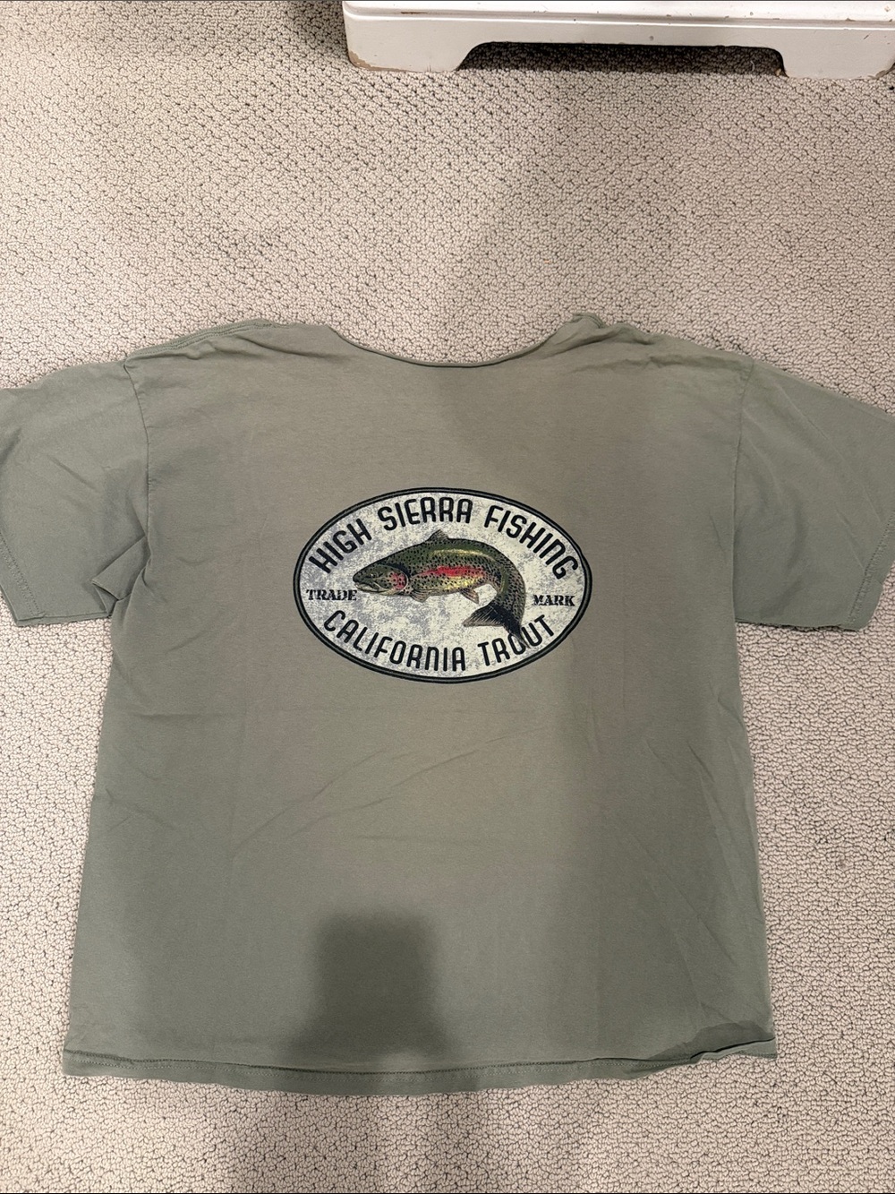 High Sierra Sage Green Short-Sleeve Tee with Trout Graphic